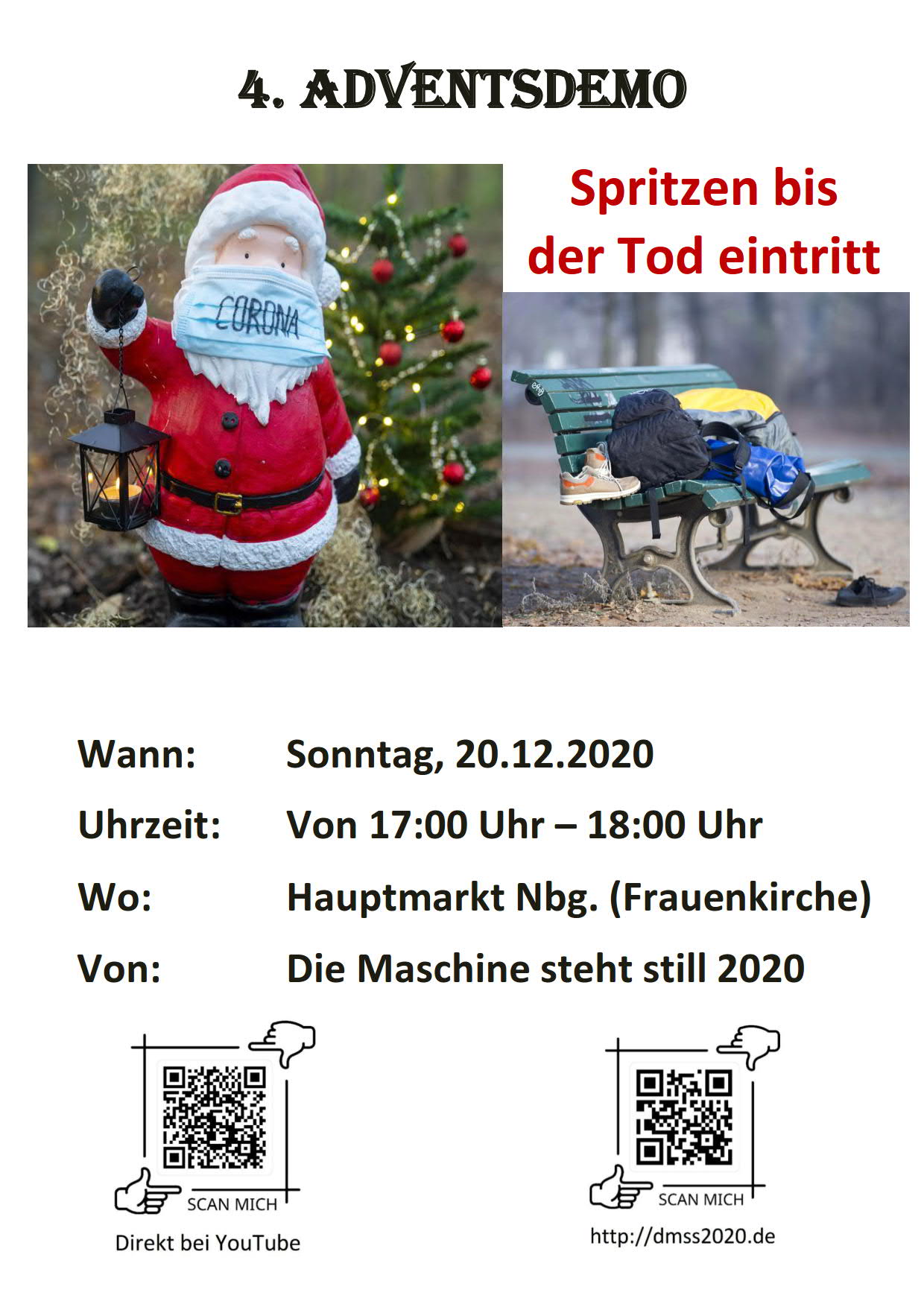 4. Adventsdemo Spritzen bis der Tod eintritt