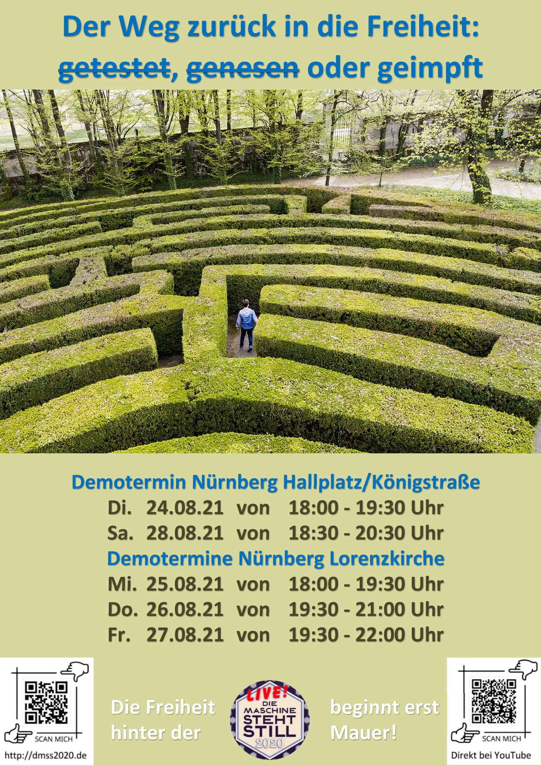 Der Weg zurück in die Freiheit: getestet, genesen oder geimpft