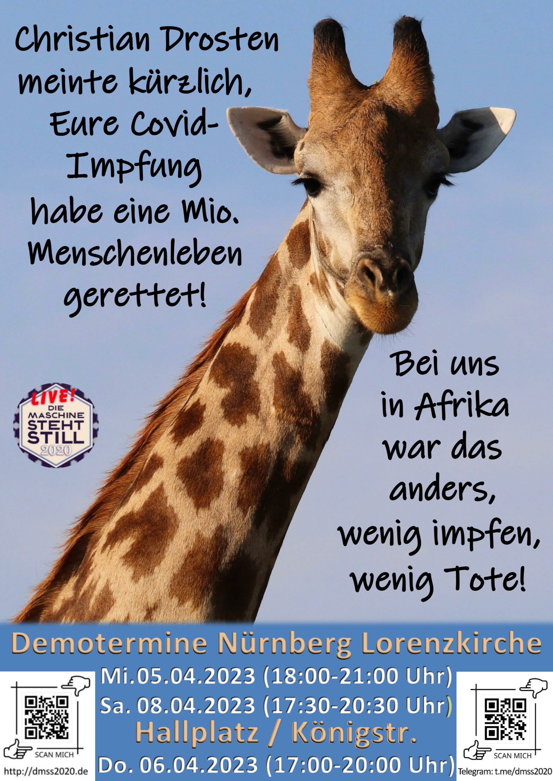Christian Drosten meinte kürzlich, Eure Covid-Impfung habe eine Mio. Menschenleben gerettet! Bei uns in Afrika war das anders, wenig impfen, wenig Tote!