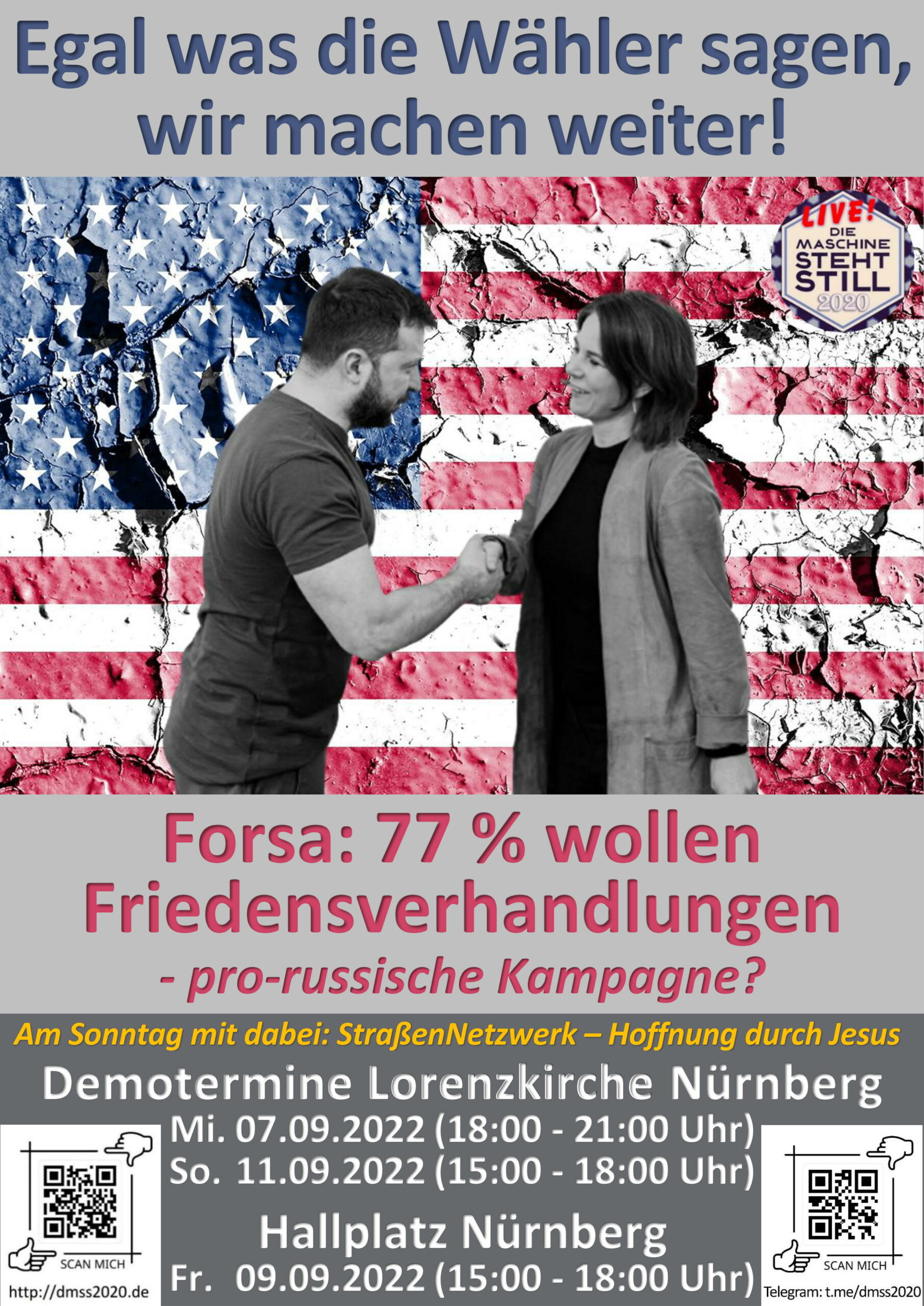 Egal was die Wähler sagen, wir machen weiter! Forsa: 77 % wollen Friedensverhandlungen - pro-russische Kampagne?