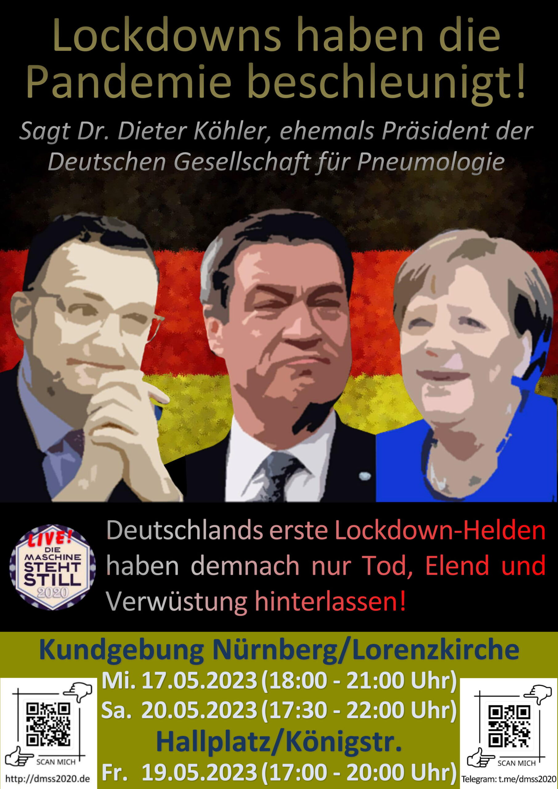 Lockdowns haben die Pandemie beschleunigt! Sagt Dr. Dieter Köhler, ehemals Präsident der Deutschen Gesellschaft für Pneumologie Deutschlands erste Lockdown-Helden haben demnach nur Tod, Elend und Verwüstung hinterlassen!