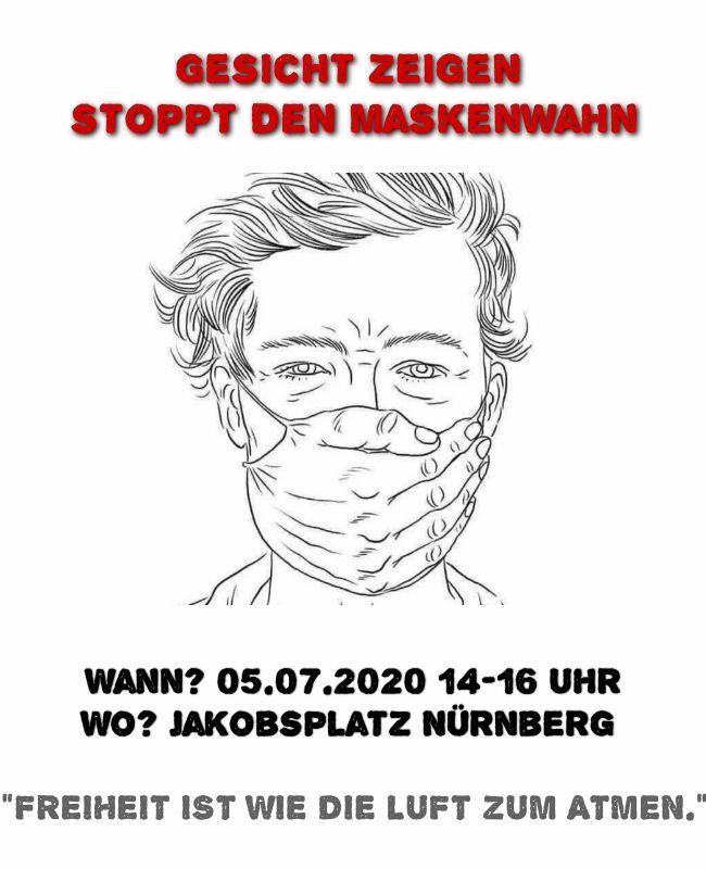 Gesicht zeigen stoppt den Maskenwahn "Freiheit ist wie die Luft zum Atmen."