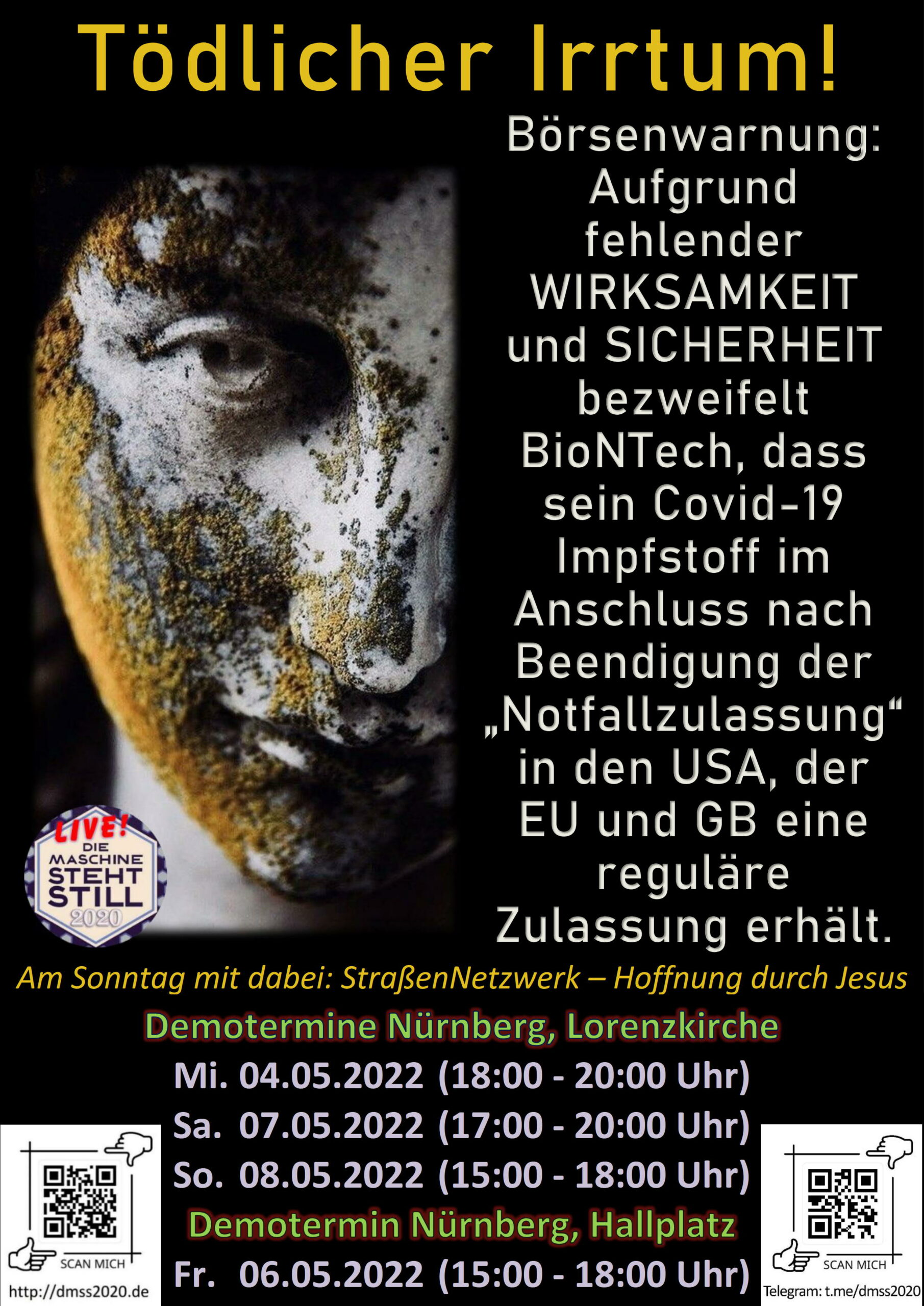 Tödlicher Irrtum! Börsenwarnung: Aufgrund fehlender Wirksamkeit und Sicherheit bezweifelt BioNTech, dass sein COVID-19 Impfstoff im Anschluss nach Beendigung der "Notfallzulassung" in den USA, der EU und GB eine reguläre Zulassung erhält.